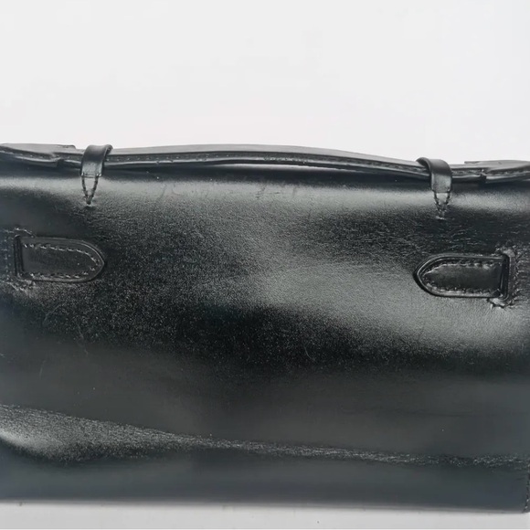 Hermes Kelly 28/32 Black Leather Handbag with palladium Hardware - Picture 3 of 9